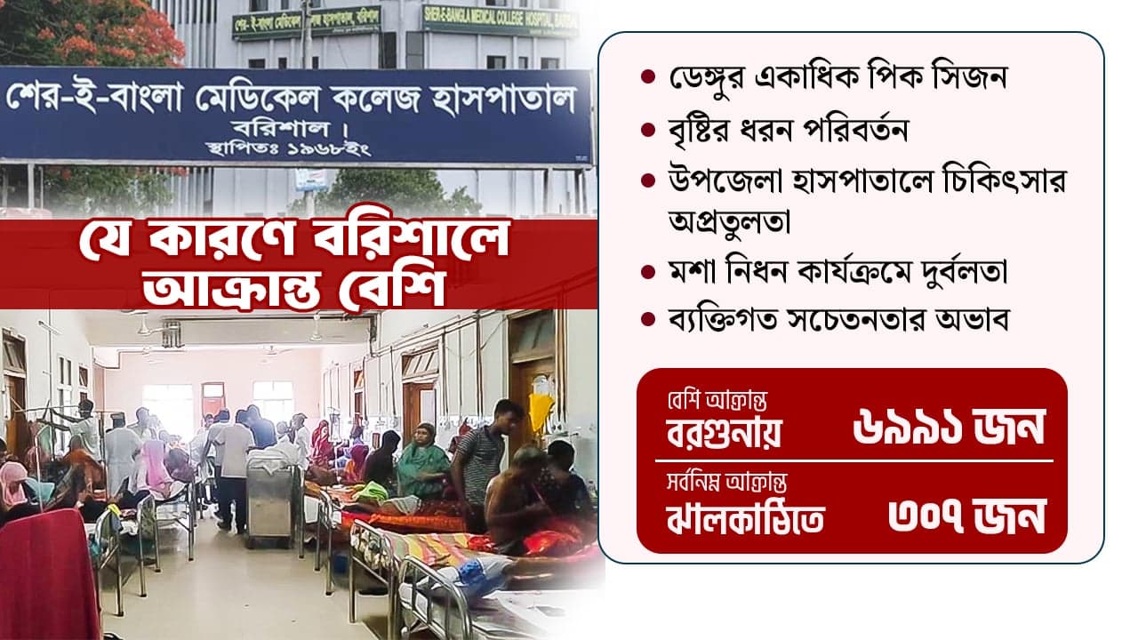বরিশালে ডেঙ্গুর দ্বিতীয় ঢেউ, বাড়ছে উদ্বেগ- খবরটির স্থিরচিত্র